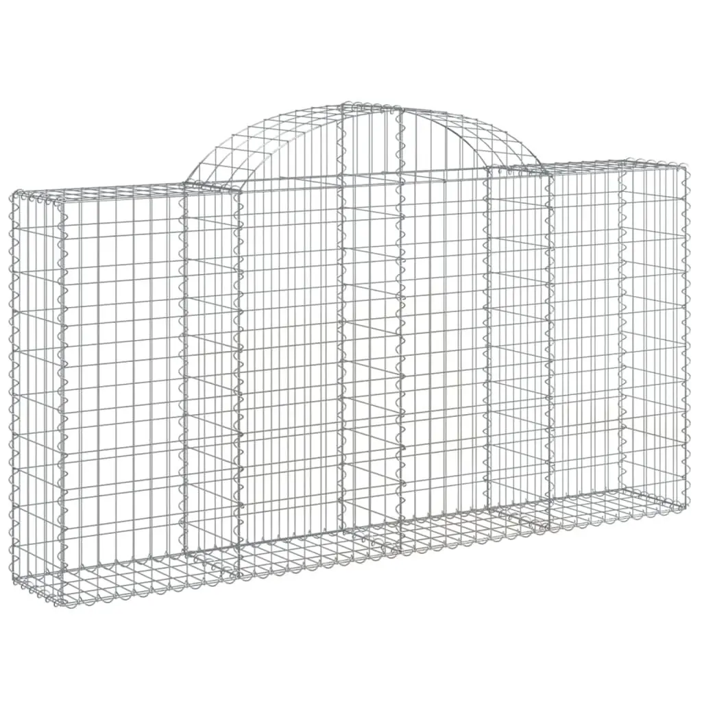 Arched Gabion Baskets 5 pcs Garden Barrier Retaining Wall Decorative Outdoor