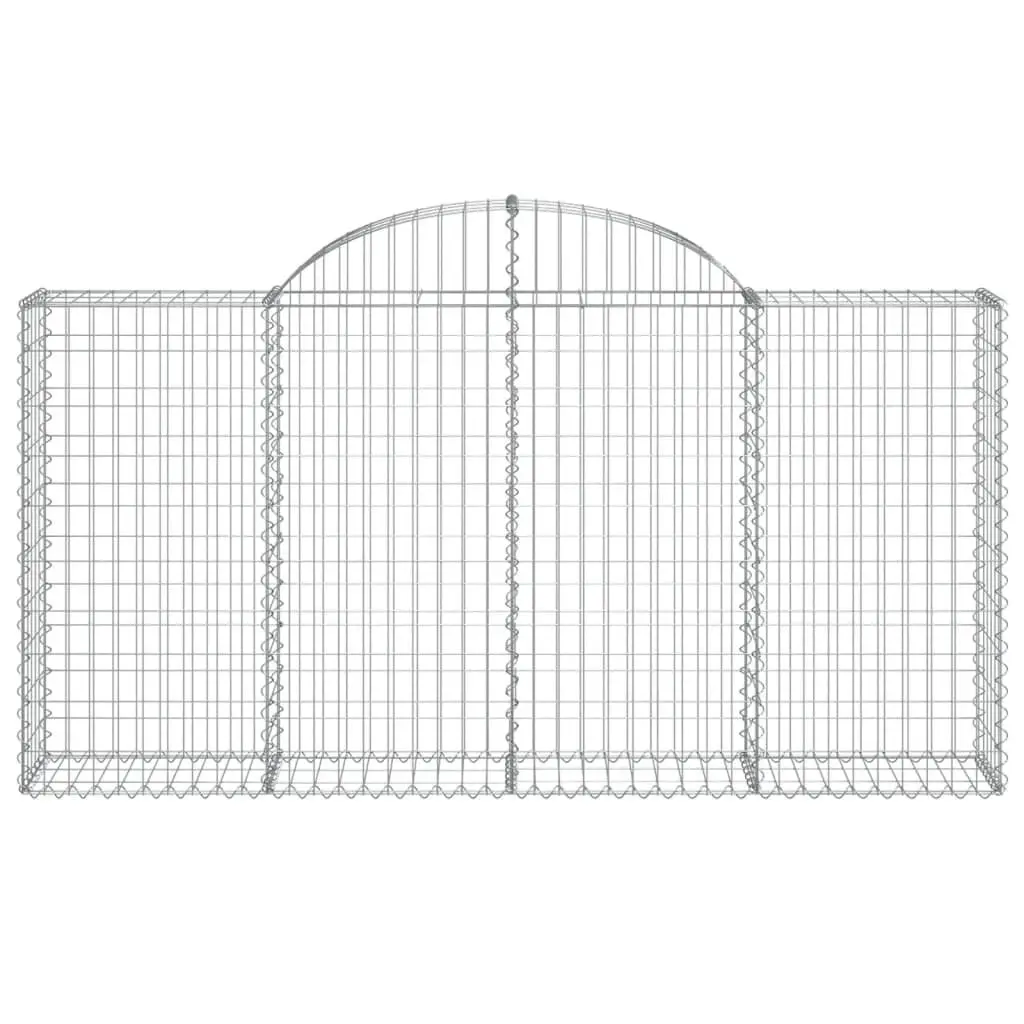 Arched Gabion Baskets Decorative Garden Barrier 200 x 30 x 100 120 cm 9 Piece