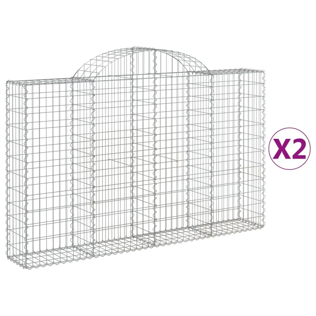 Arched Gabion Baskets 2 Pieces Garden Barriers Decorative Outdoor Retaining Wall