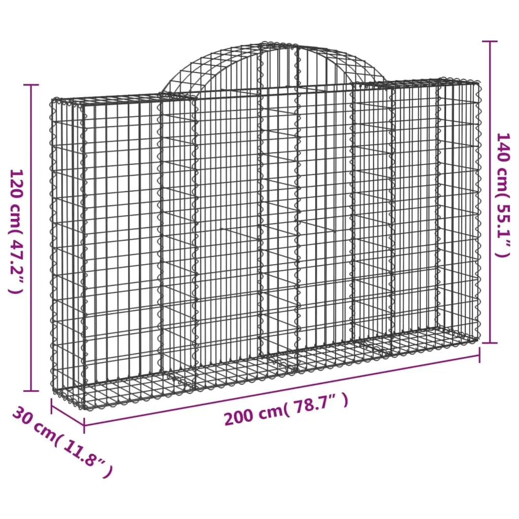 Arched Gabion Baskets 2 Pieces Garden Barriers Decorative Outdoor Retaining Wall