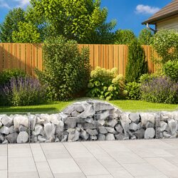 Arched Gabion Baskets 2 pcs Garden Barrier Retaining Wall Decorative Outdoor