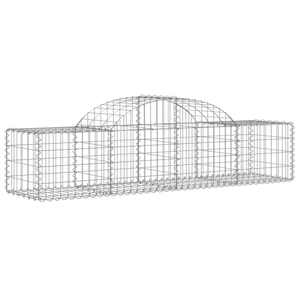 Arched Gabion Baskets Decorative Garden Barrier 200 x 50 x 40/60 cm 2 pcs