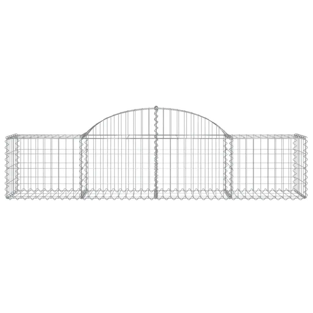 Gabion Baskets Arched 3 pcs Galvanised Wire Garden Barrier Retaining Wall Decor