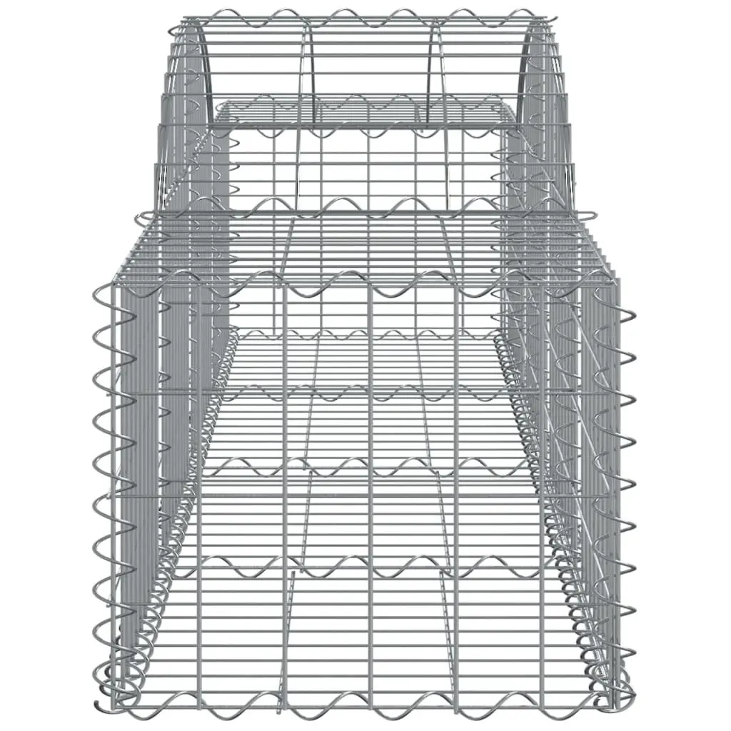 Gabion Baskets Arched 3 pcs Galvanised Wire Garden Barrier Retaining Wall Decor