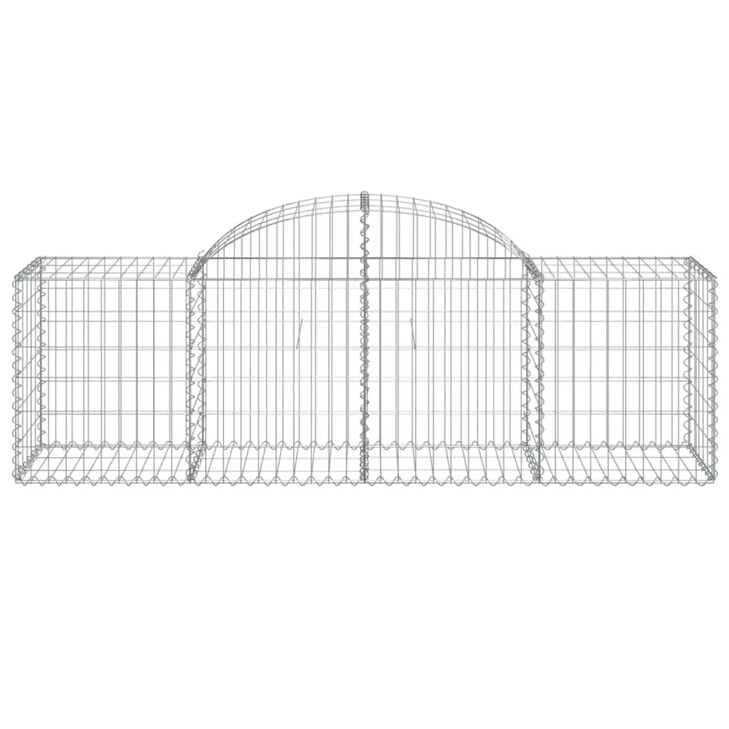 Arched Gabion Baskets Decorative Sound-Insulating 200x50x60/80 cm 3 Piece Garden Barrier Retaining Wall