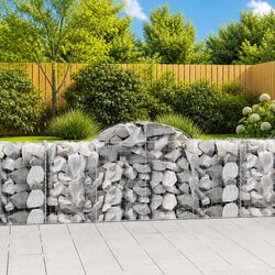Arched Gabion Baskets 6 pcs Garden Barrier Retaining Wall Outdoor Decorative
