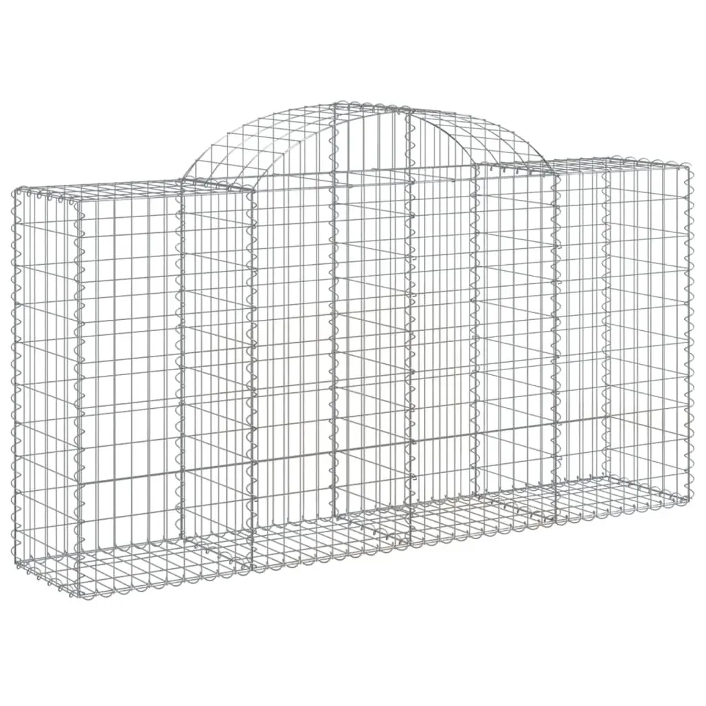 Arched Gabion Baskets Decorative Garden Barrier 200 x 50 x 100120 cm 2 pcs Corrosion Resistant Galvanised Iron