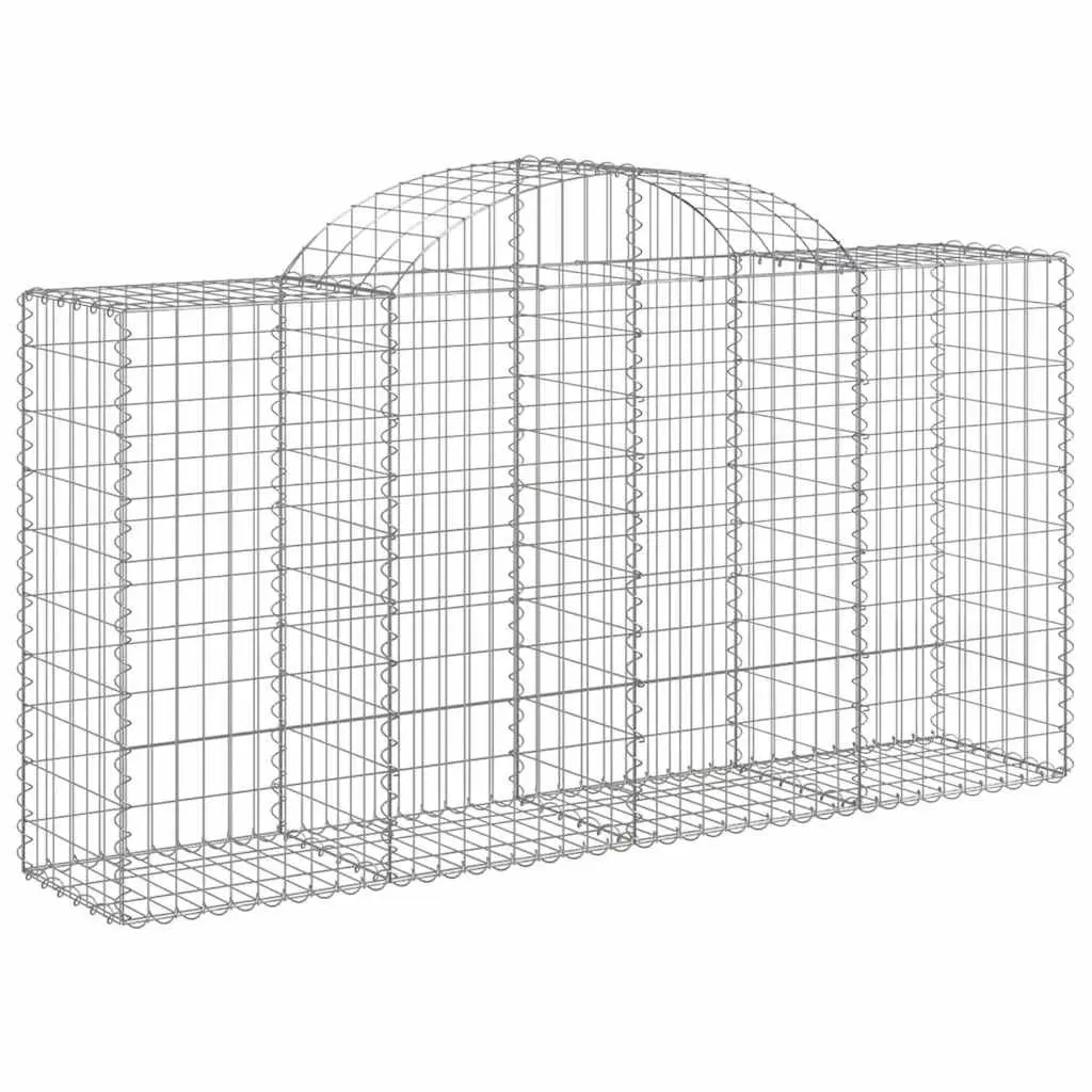 Arched Gabion Baskets Decorative Garden Barrier Silver 4 Piece