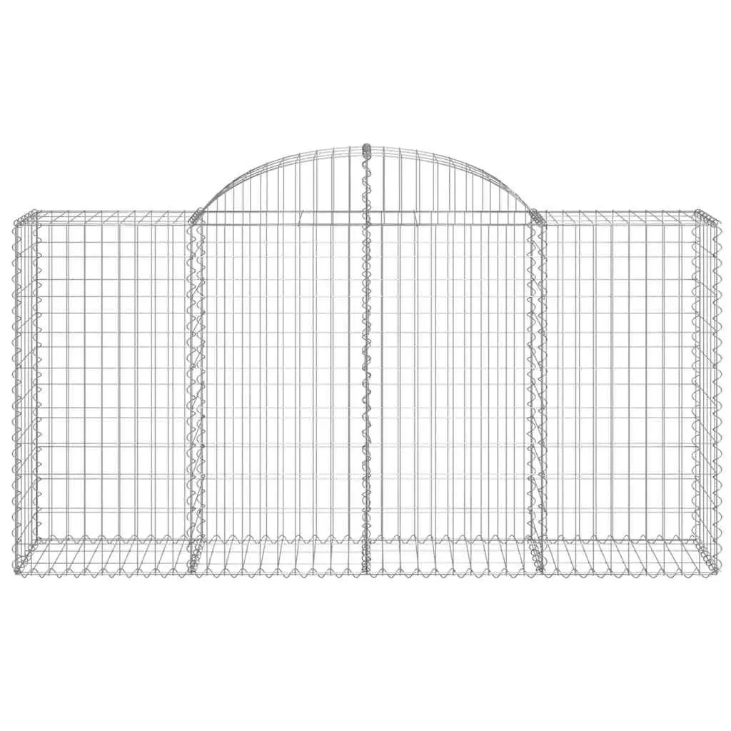 Arched Gabion Baskets Decorative Garden Barrier Silver 4 Piece