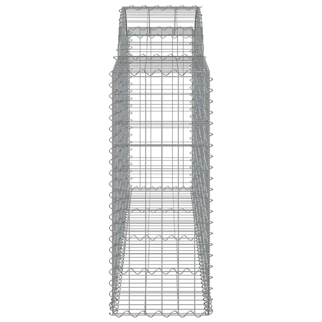 Arched Gabion Baskets Decorative Garden Barrier Silver 4 Piece