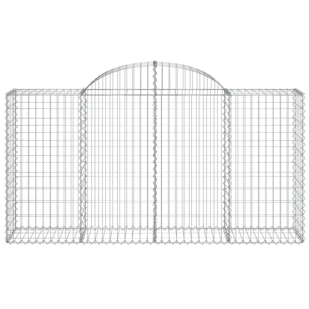 Arched Gabion Baskets Decorative Sound-Insulating Garden Barrier 7 Piece