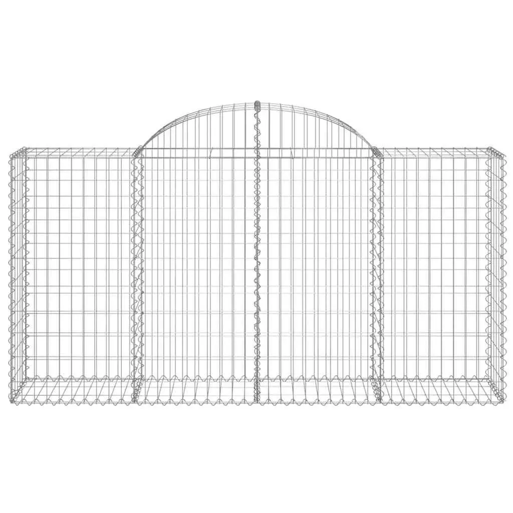 Arched Gabion Baskets 8 Piece Durable Galvanised Iron Garden Retaining Wall Decorative Barrier