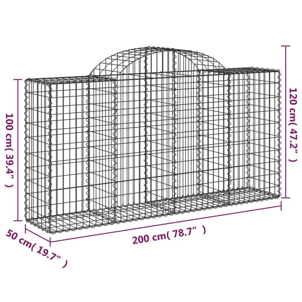 Arched Gabion Baskets 9 Piece Garden Barrier Decorative Retaining Wall Outdoor