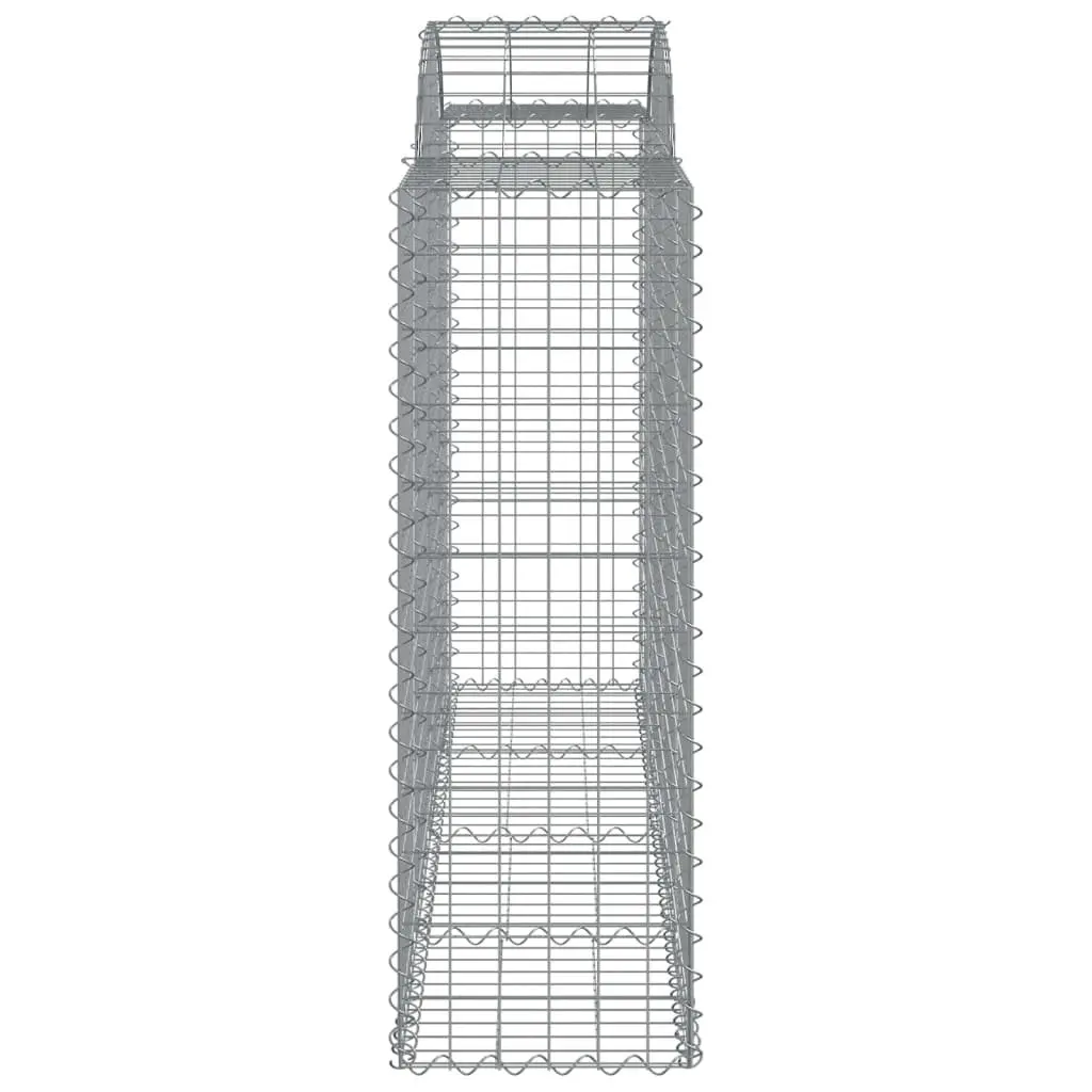 Arched Gabion Baskets Decorative Garden Barrier 3 Piece Set Silver 200 x 50 x 120140 cm