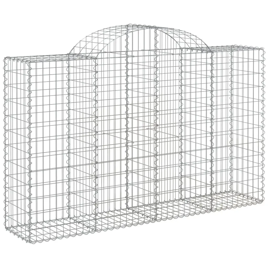 Arched Gabion Baskets Decorative Garden Barrier 200 x 50 x 120 cm Silver 4 Piece