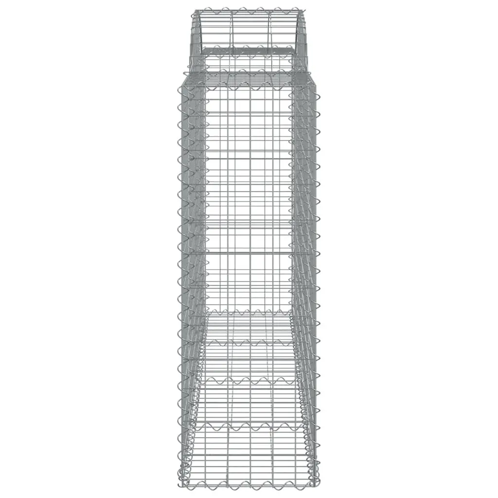 Arched Gabion Baskets Decorative Garden Barrier 200 x 50 x 120 cm Silver 4 Piece
