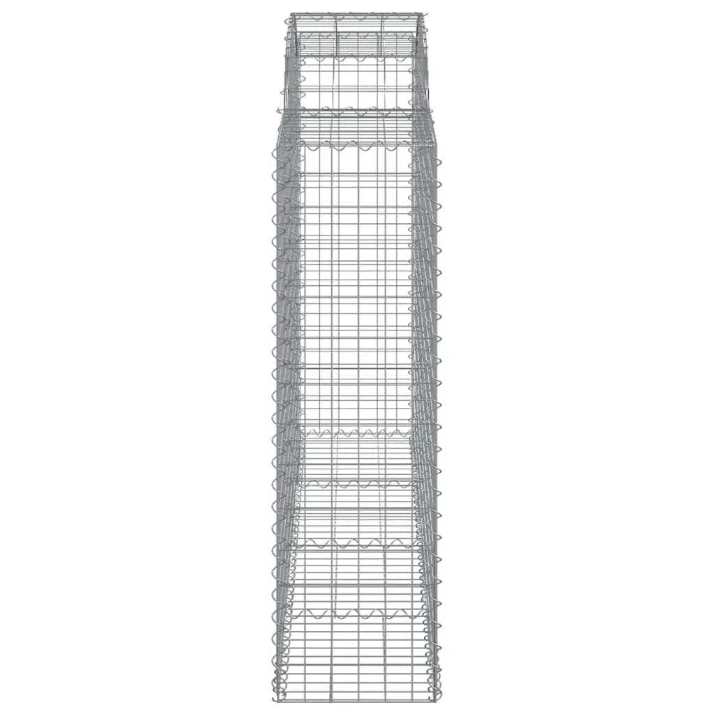 Arched Gabion Baskets Decorative Sound-Insulating Garden Barriers 3 Piece 200 x 50 x 140-160 cm