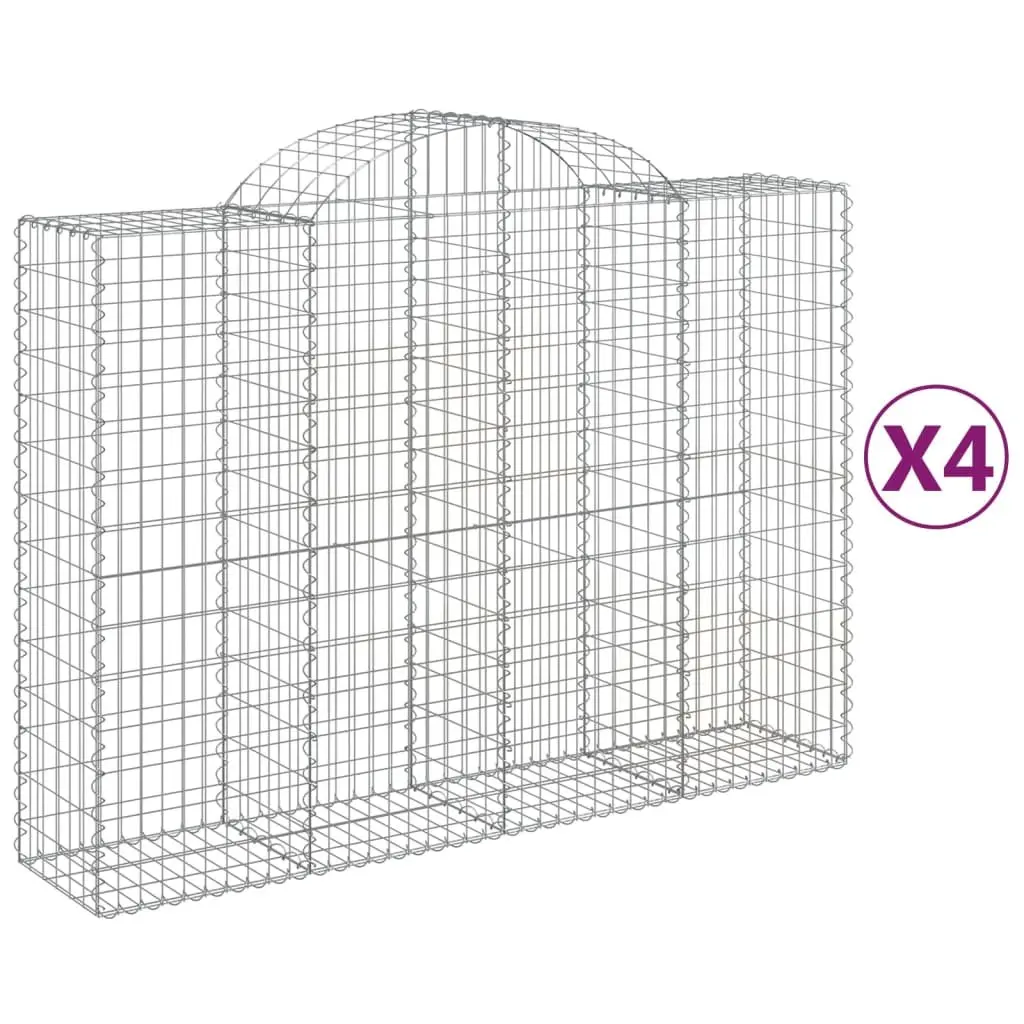 Arched Gabion Baskets 4 Piece Garden Decorative Retaining Wall Outdoor Barrier