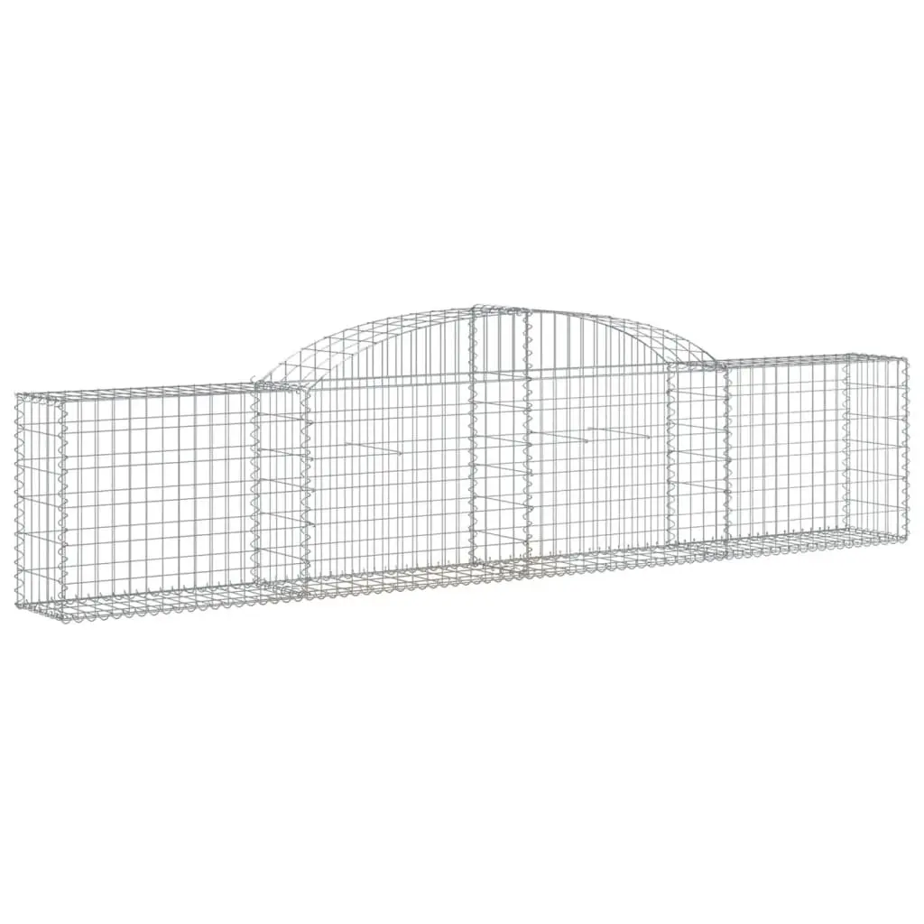 Arched Gabion Baskets Decorative Garden Barrier 300 x 30 x 60/80 cm 3 Piece