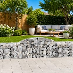 Arched Gabion Baskets 4 pcs Garden Barrier Decorative Retaining Wall Outdoor
