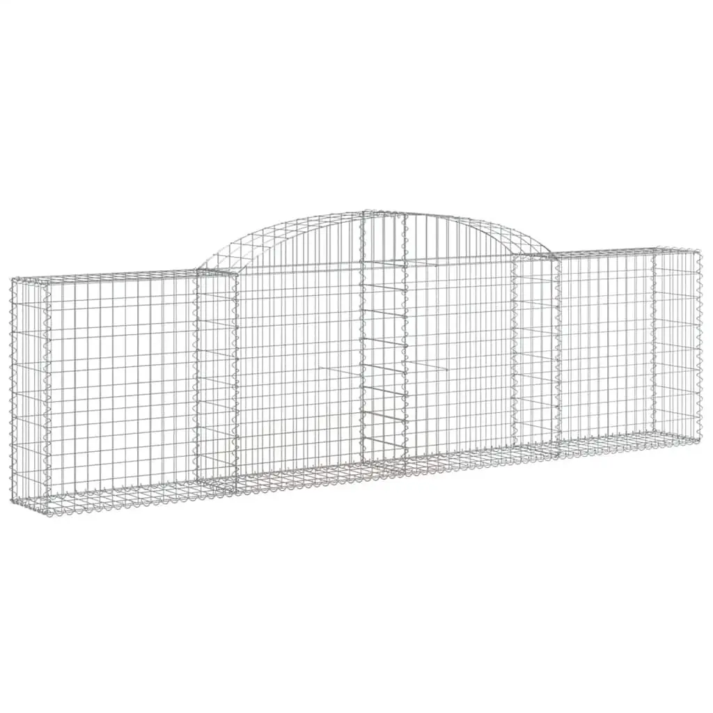 Arched Gabion Baskets Decorative Garden Barrier 300 x 30 x 80/100 cm 5 Piece