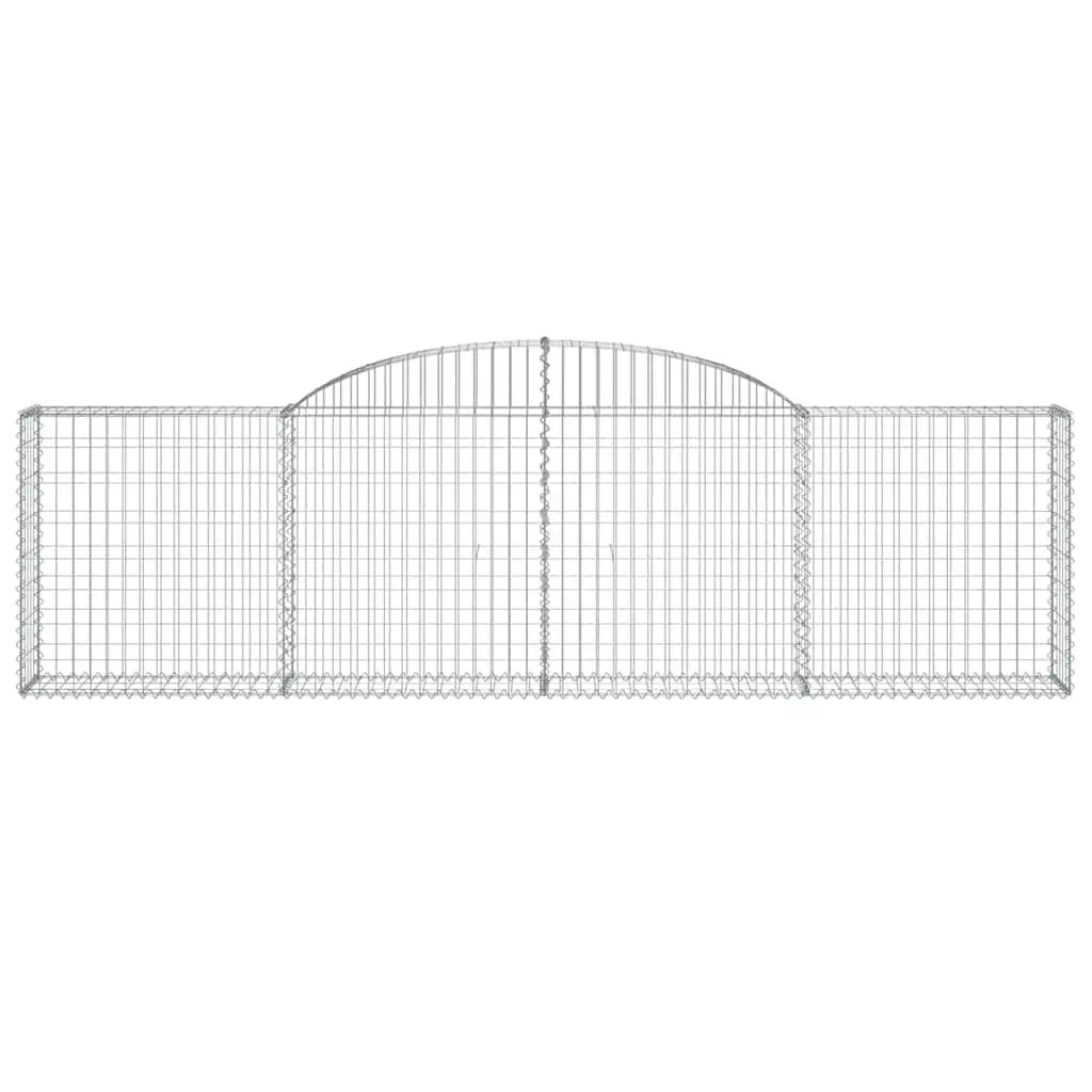 Arched Gabion Baskets Decorative Garden Barrier 300 x 30 x 80/100 cm 5 Piece