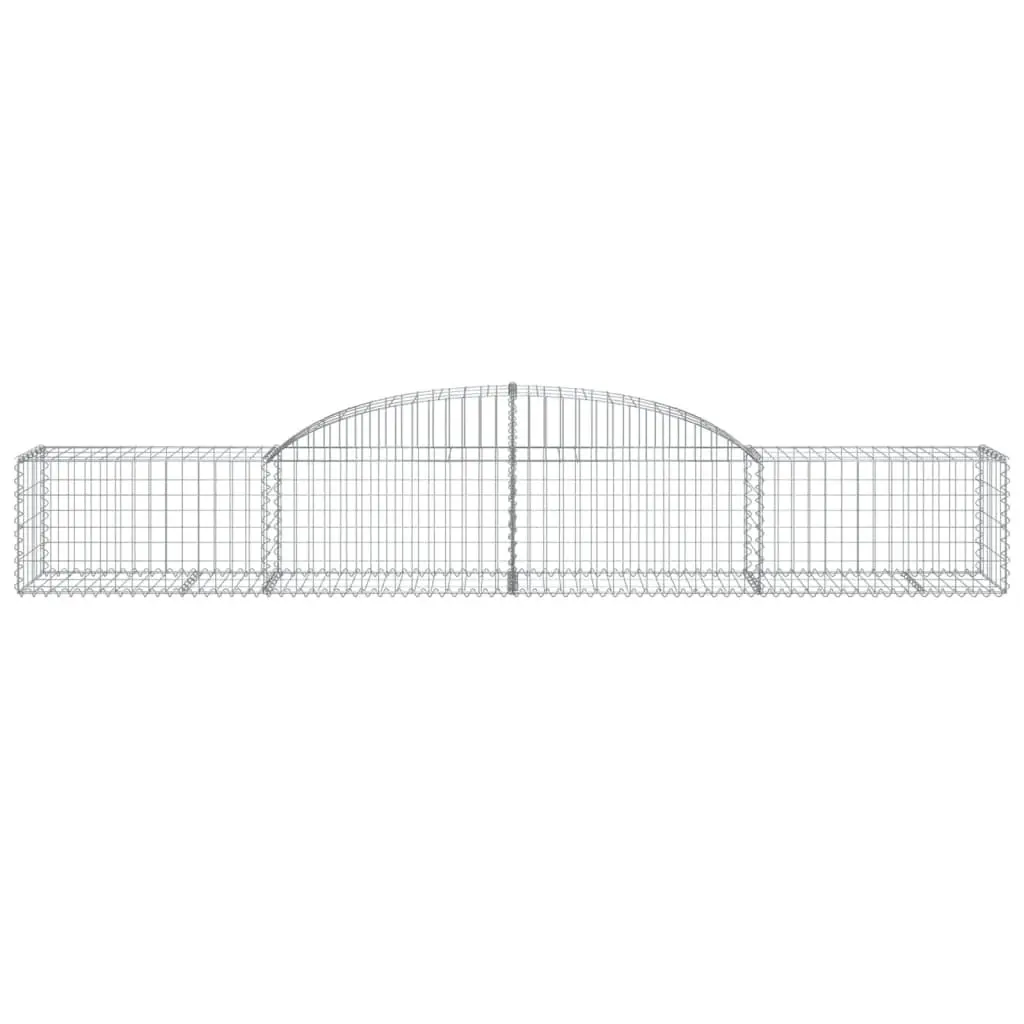 Arched Gabion Baskets Set 3 Piece Decorative Garden Barrier 300x50x40/60 cm