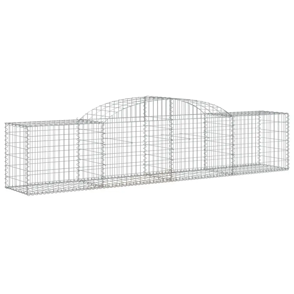Arched Gabion Baskets Decorative Garden Barrier 3 Piece Set 300 x 50 x 60/80 cm