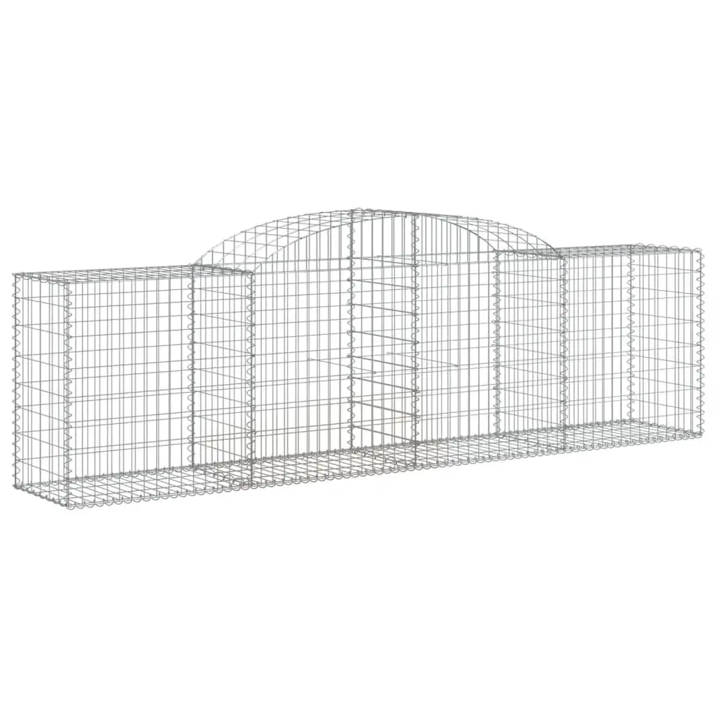 Arched Gabion Baskets Decorative Garden Barrier 300 x 50 x 80/100 cm 5 Pieces