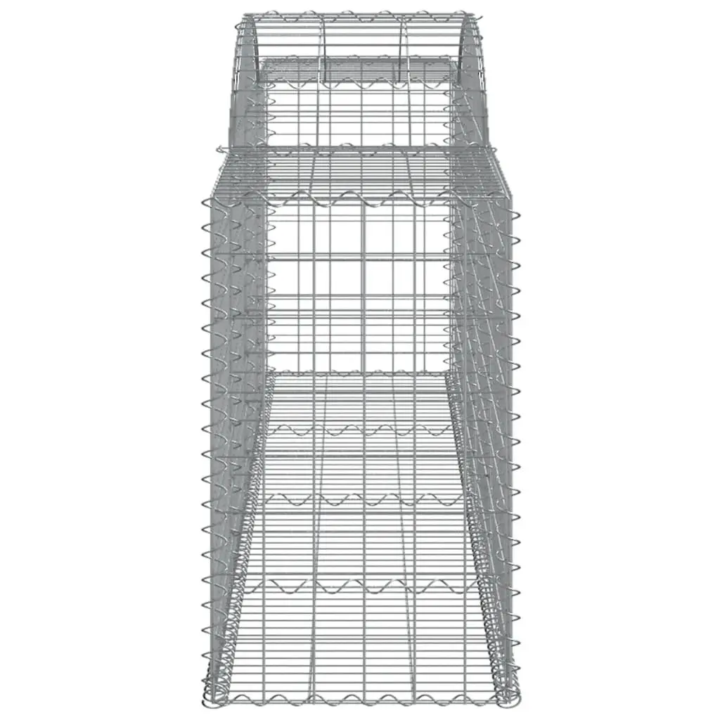 Arched Gabion Baskets 7 Piece Galvanised Iron Garden Barriers Retaining Wall