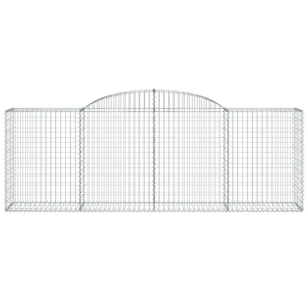 Arched Gabion Baskets Set 7 pcs Decorative Garden Barrier Silver