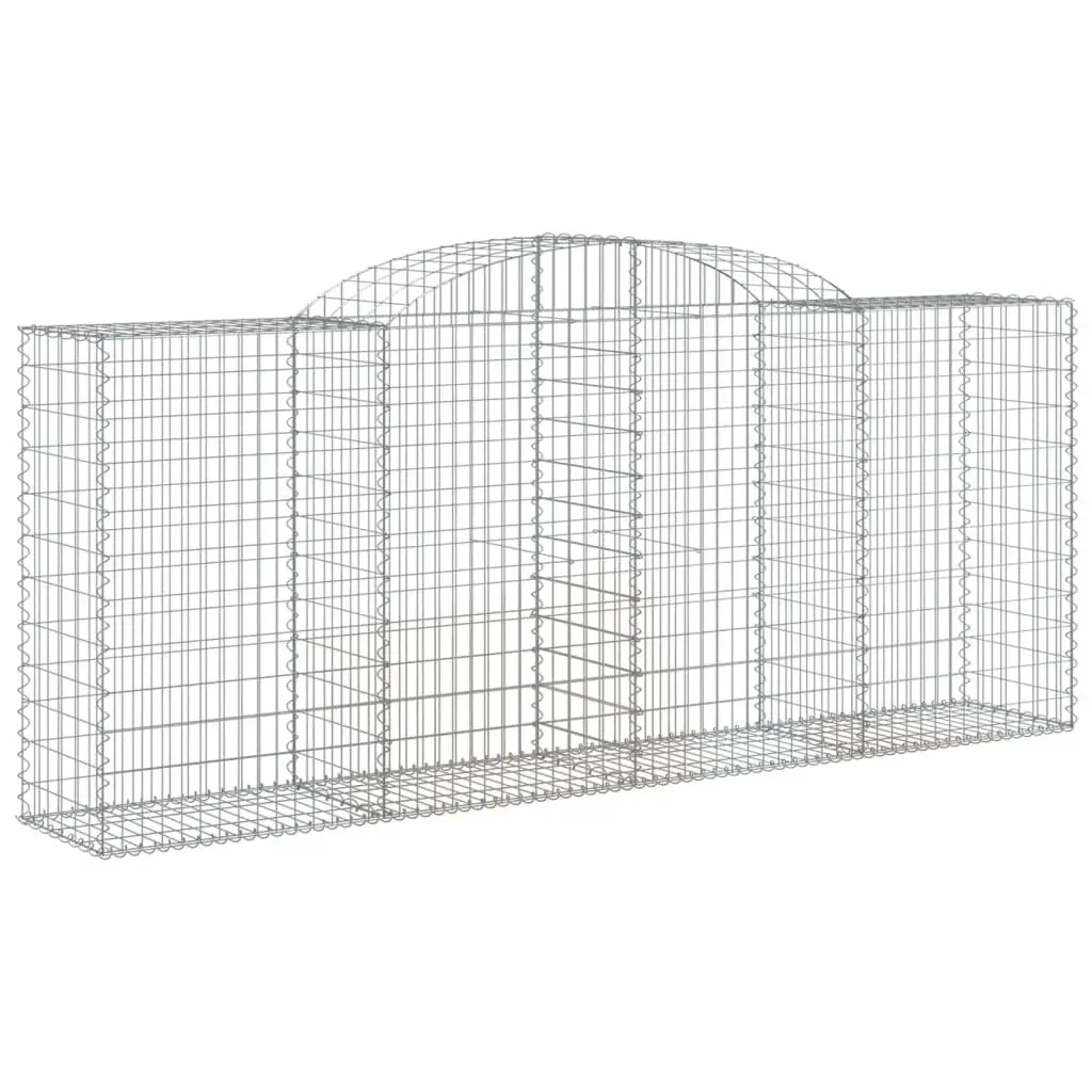 Arched Gabion Baskets Decorative Garden Barrier 300 x 50 x 120140 cm 2 pcs