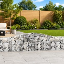Arched Gabion Baskets 2 pcs 400x30x60/80 cm Garden Retaining Wall Barrier Silver