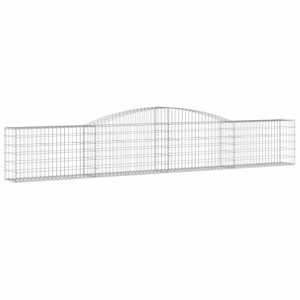 Arched Gabion Baskets Decorative Silver 400x30x60/80 cm 3 Piece Garden Retaining Wall Barrier
