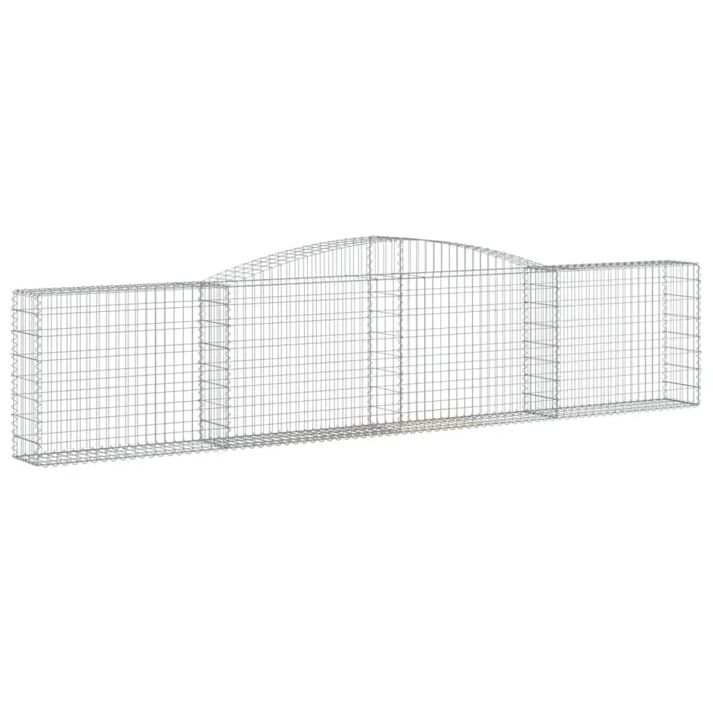 Arched Gabion Baskets Decorative Garden Barrier 400 x 30 x 80/100 cm 4 Piece