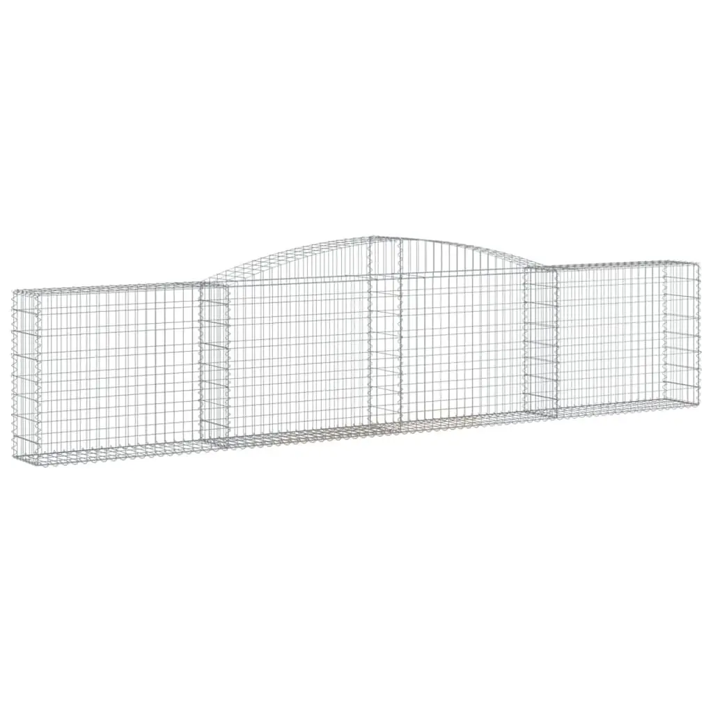 Arched Gabion Baskets Decorative 400x30x80/100 cm 7 Piece Garden Retaining Wall
