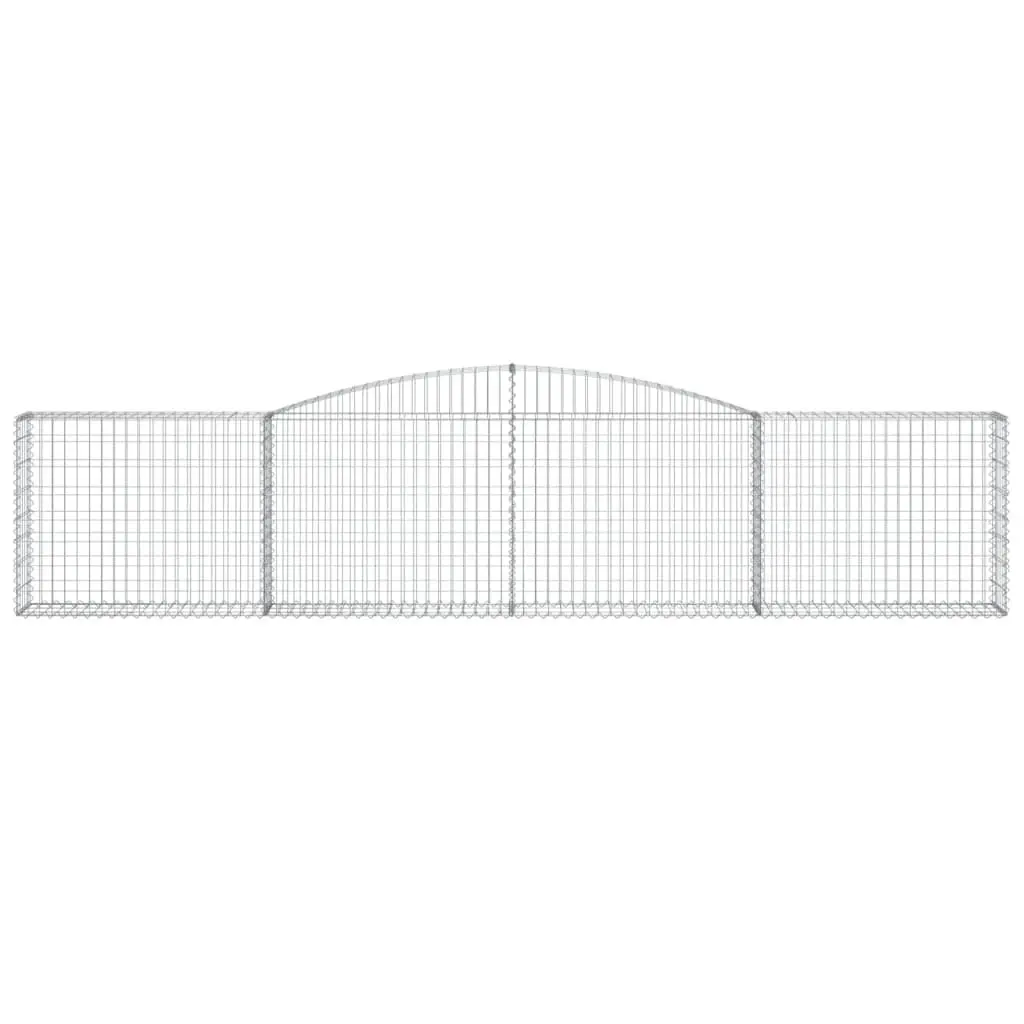Arched Gabion Baskets Decorative 400x30x80/100 cm 7 Piece Garden Retaining Wall