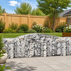 Arched Gabion Baskets 2pc Garden Barrier Decorative Retaining Wall Outdoor Fence