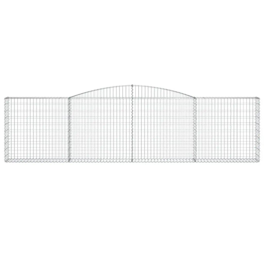 Arched Gabion Baskets Decorative Garden Barrier 2pc 400 x 30 x 100120 cm Galvanised Iron Sound Insulating Outdoor Fence