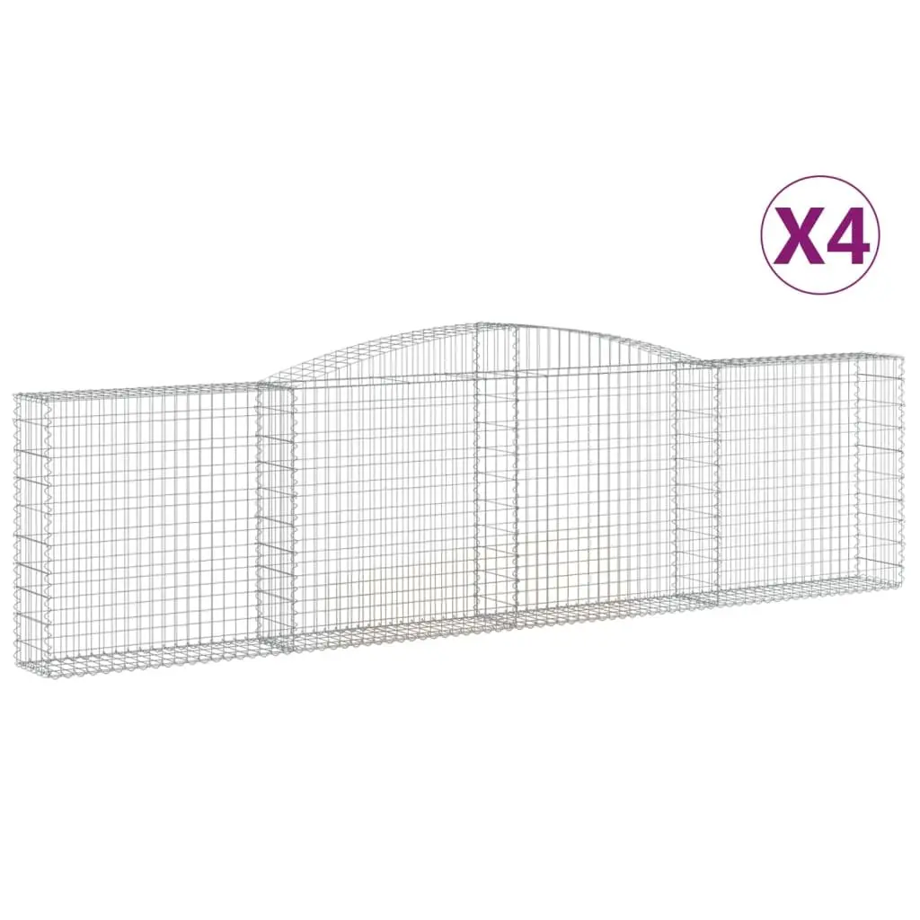 Arched Gabion Baskets Decorative Sound-Insulating Garden Barriers 400x30x100120 cm