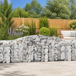 Arched Gabion Baskets 6 pcs Garden Barrier Retaining Wall Outdoor Decorative