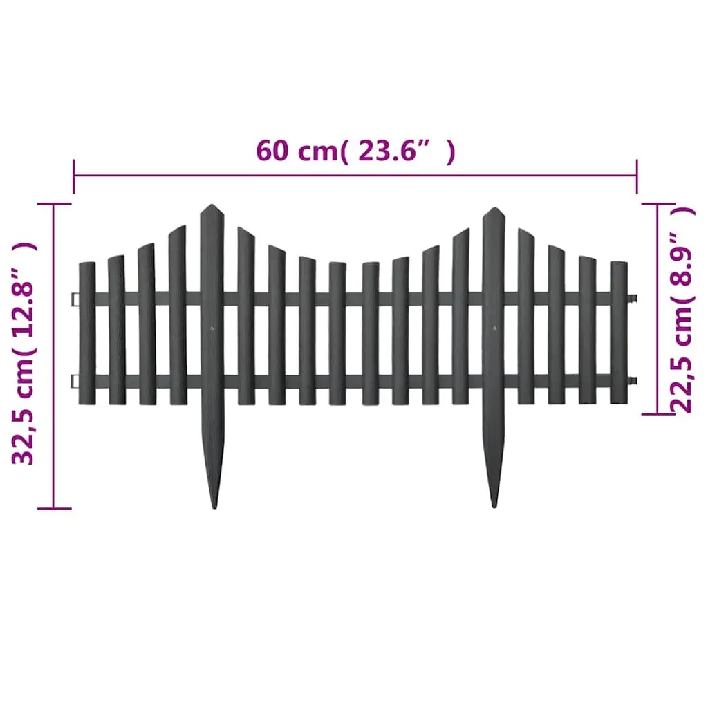 Garden Lawn Edging Borders Interconnectable 10m Anthracite PP