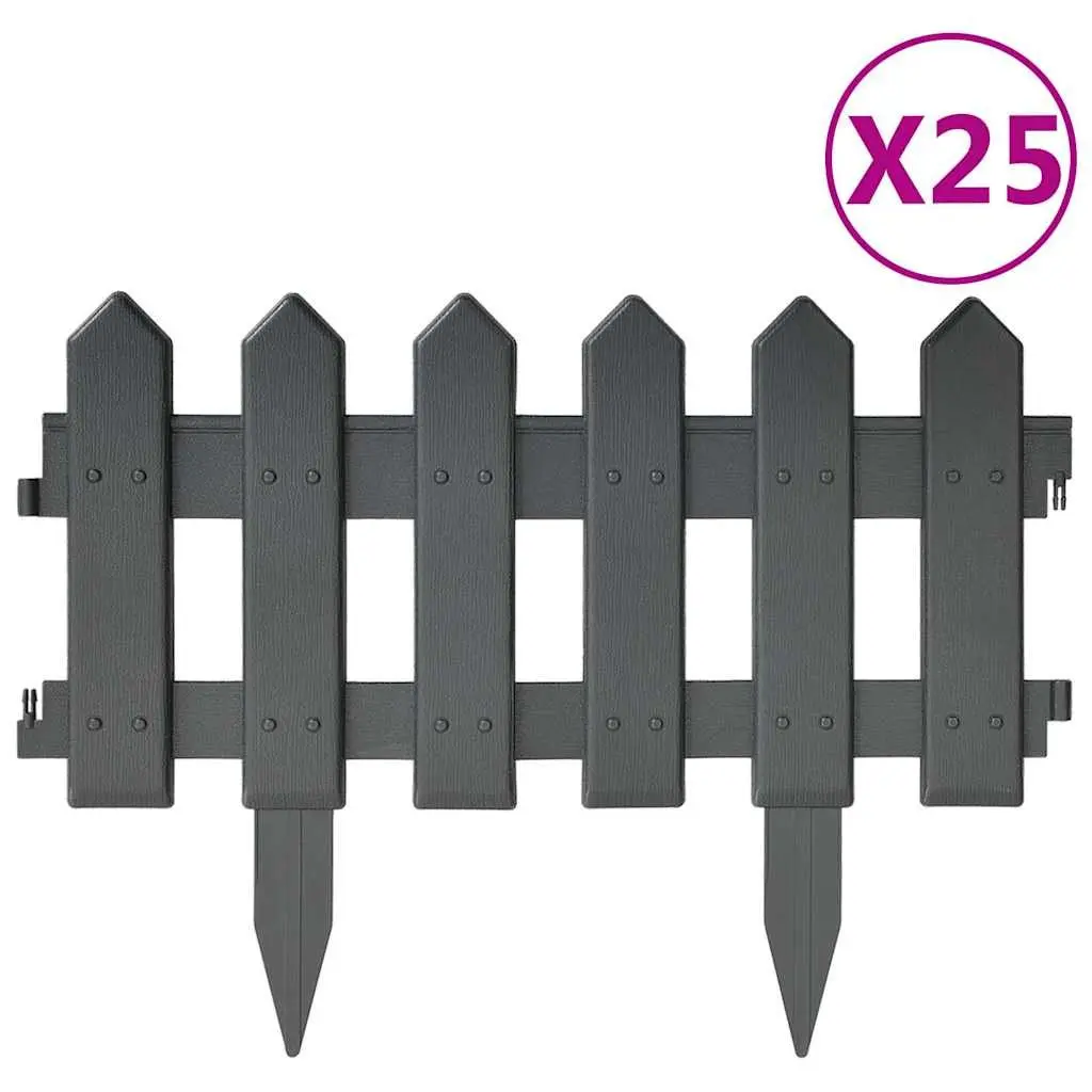 Garden Lawn Edging Border Flexible Anthracite 10m