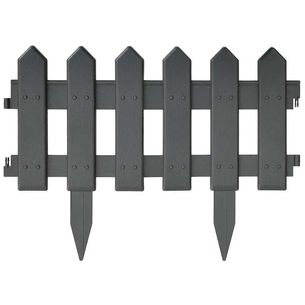Garden Lawn Edging Border Flexible Anthracite 10m