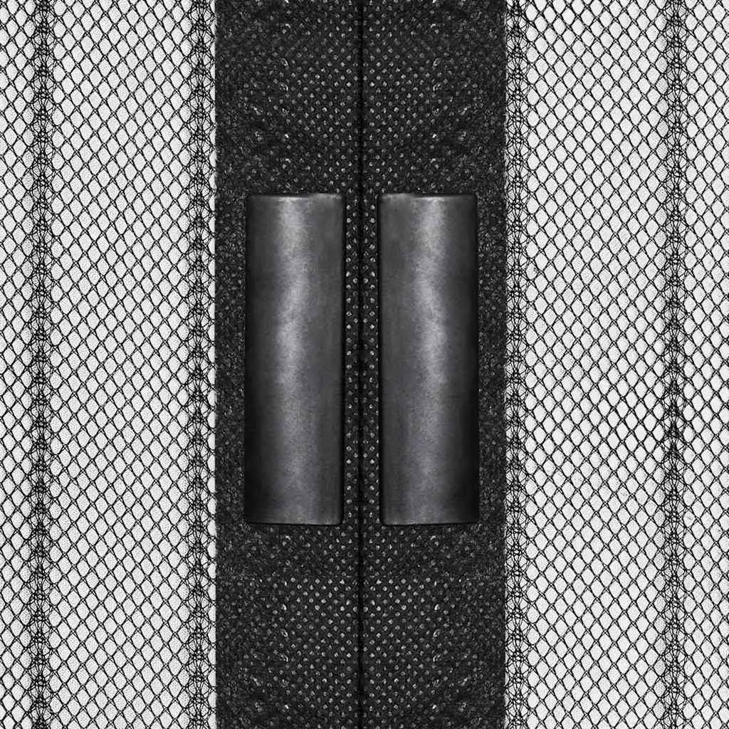 Insect Door Curtains 2 Piece Black 210x90 cm Mesh Screen with Magnet Blocks