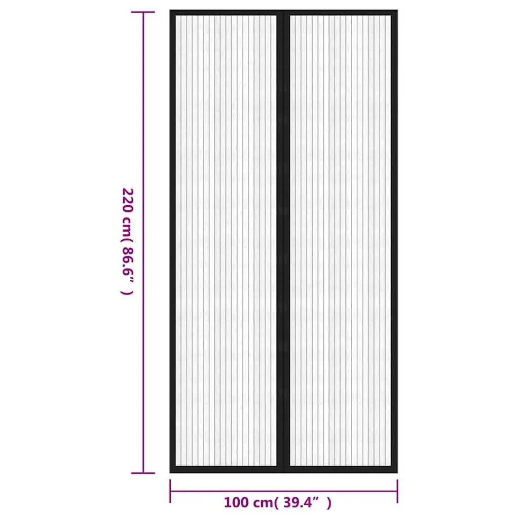 Insect Door Curtains with Magnet Blocks 220x100 cm