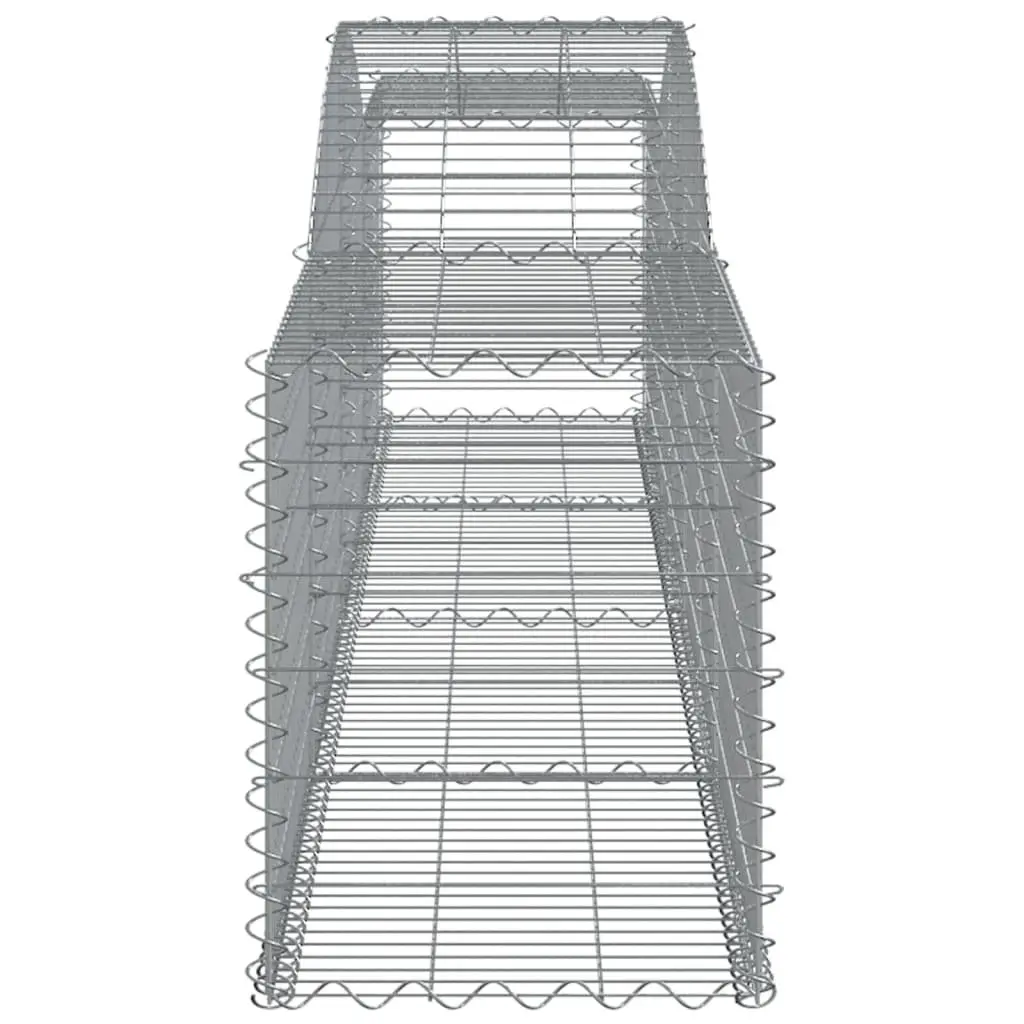 Arched Gabion Baskets Decorative Garden Barrier 400x50x60/80 cm Silver 2 pcs