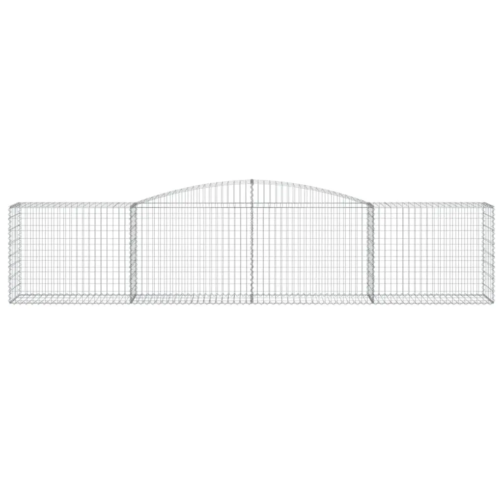Arched Gabion Baskets Decorative Barrier 400 x 50 x 80/100 cm 2 pcs Garden Retaining Wall Outdoor