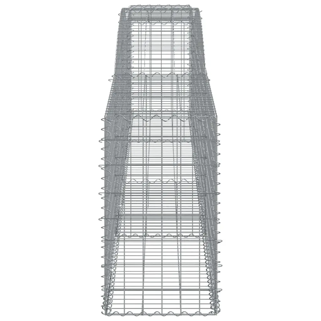 Arched Gabion Baskets Decorative Barrier 400 x 50 x 80/100 cm 2 pcs Garden Retaining Wall Outdoor