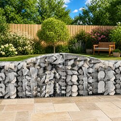 Arched Gabion Baskets Set 8 pcs Garden Barrier Retaining Wall Decorative Outdoor